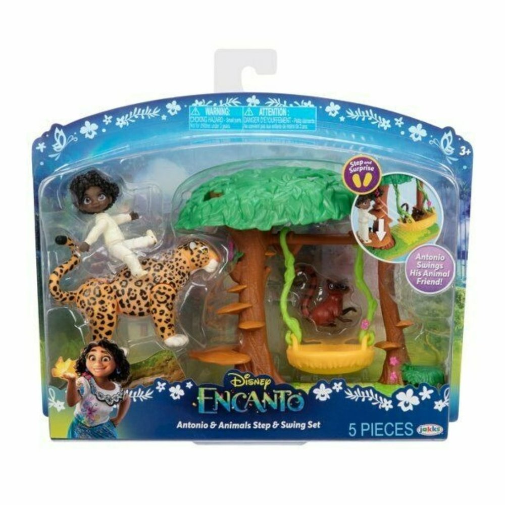 Disney Encanto Antonio & Animals Step & Swing Set Playset And Figures 5 Pieces